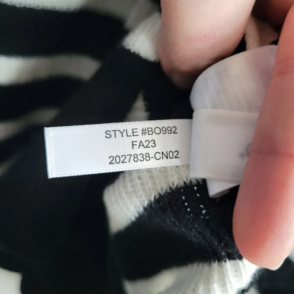 J.Crew Pullover Stripe Poncho Black /‎ White